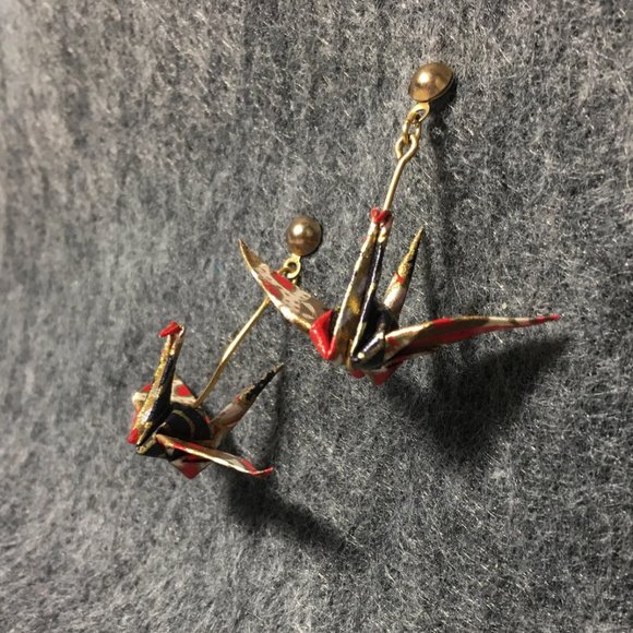 Paper Crane Earrings - Picture 4 of 7